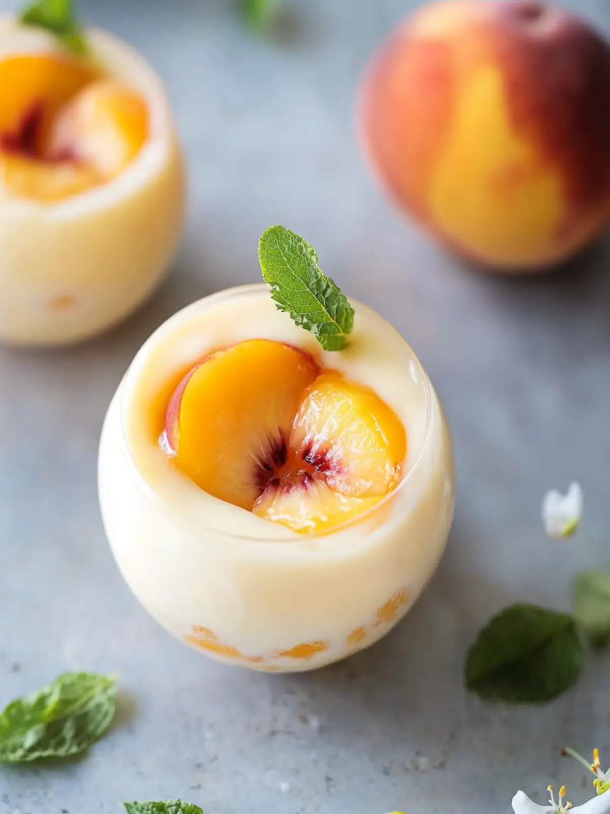 Peach Posset Delight in Juicy Peach Cups for Summer Bliss 2 Peach Posset