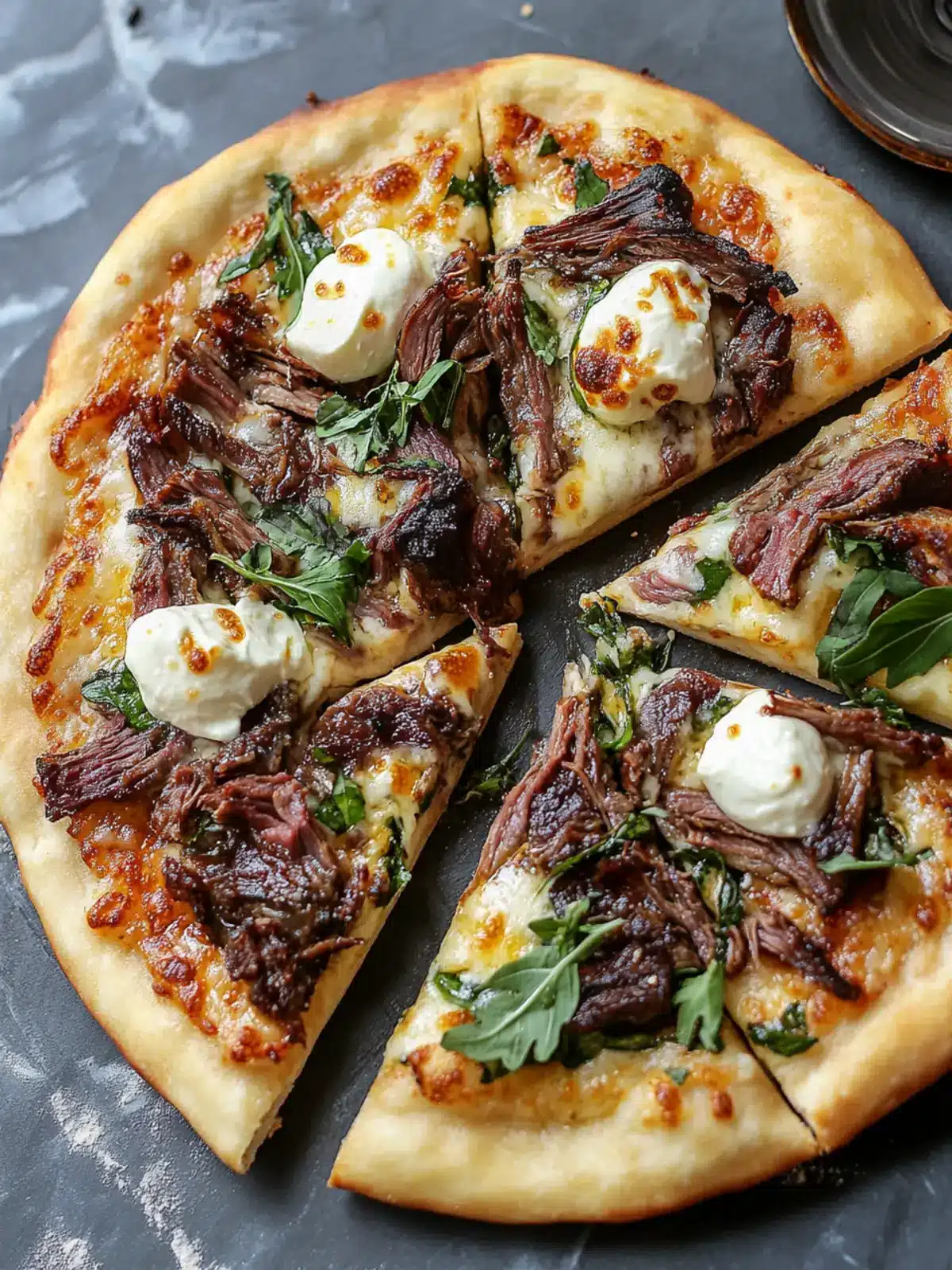 Savory Short Rib Pizza with Creamy Smoked Gouda Delight 3 Short Rib Pizza