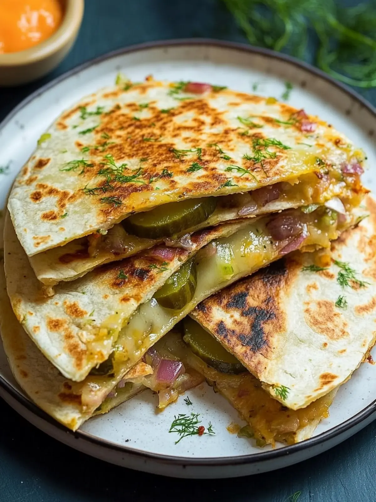 Cheesy Dill Pickle Quesadilla: A Quick Tangy Twist for Snacks 5 Cheesy Dill Pickle Quesadilla