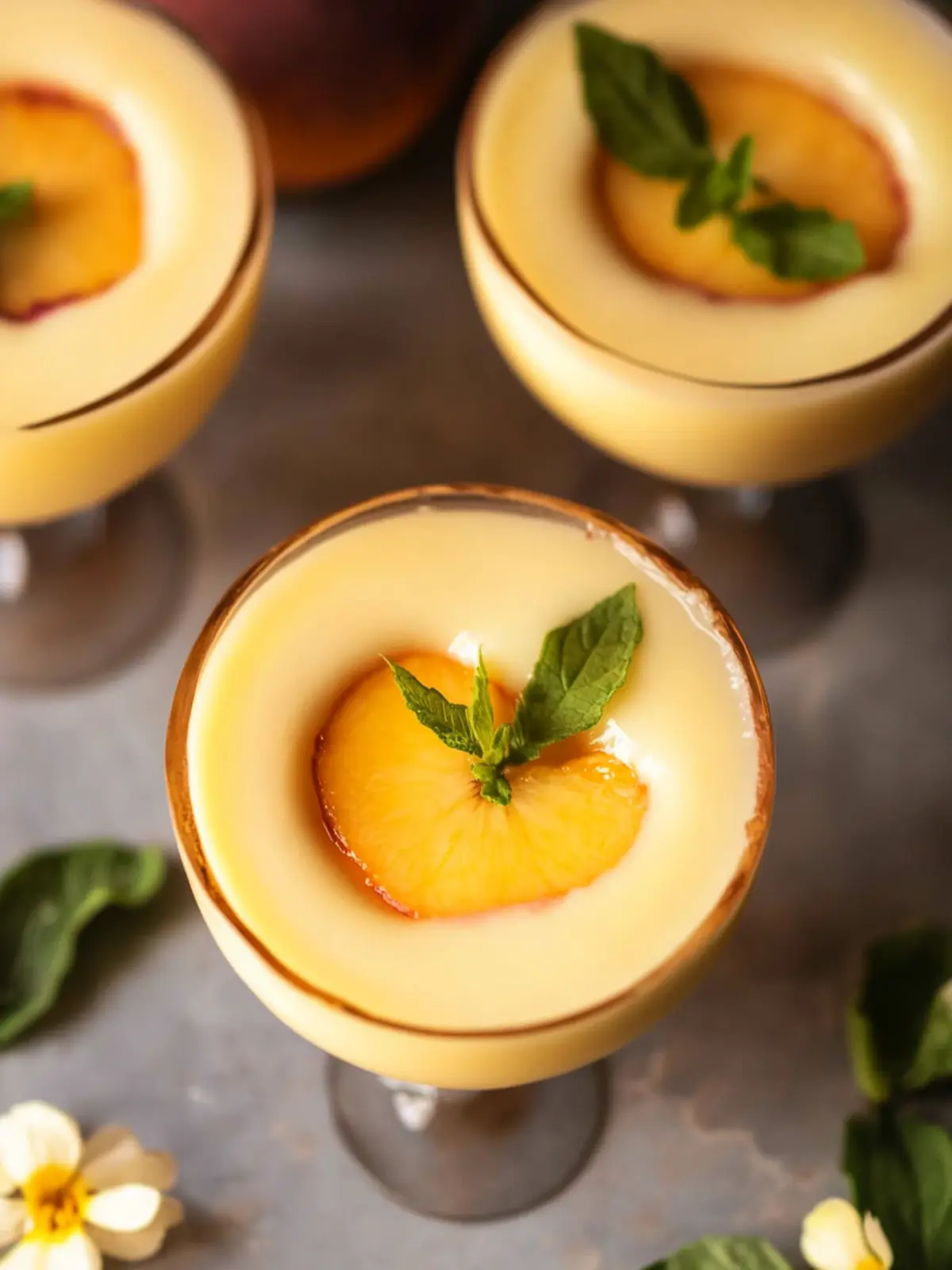 Peach Posset Delight in Juicy Peach Cups for Summer Bliss 3 Peach Posset
