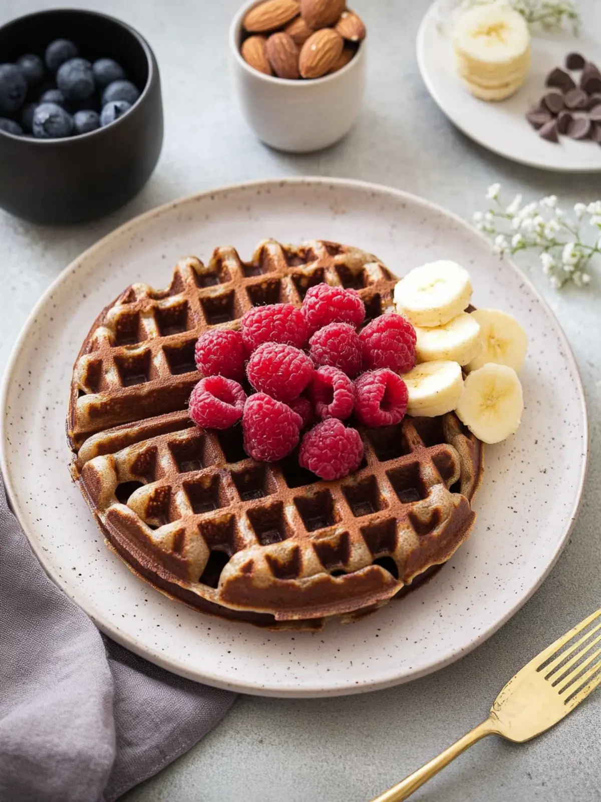 Delicious Chocolate Almond Oat Waffles for Guilt-Free Indulgence 2 Chocolate Almond Oat Waffles