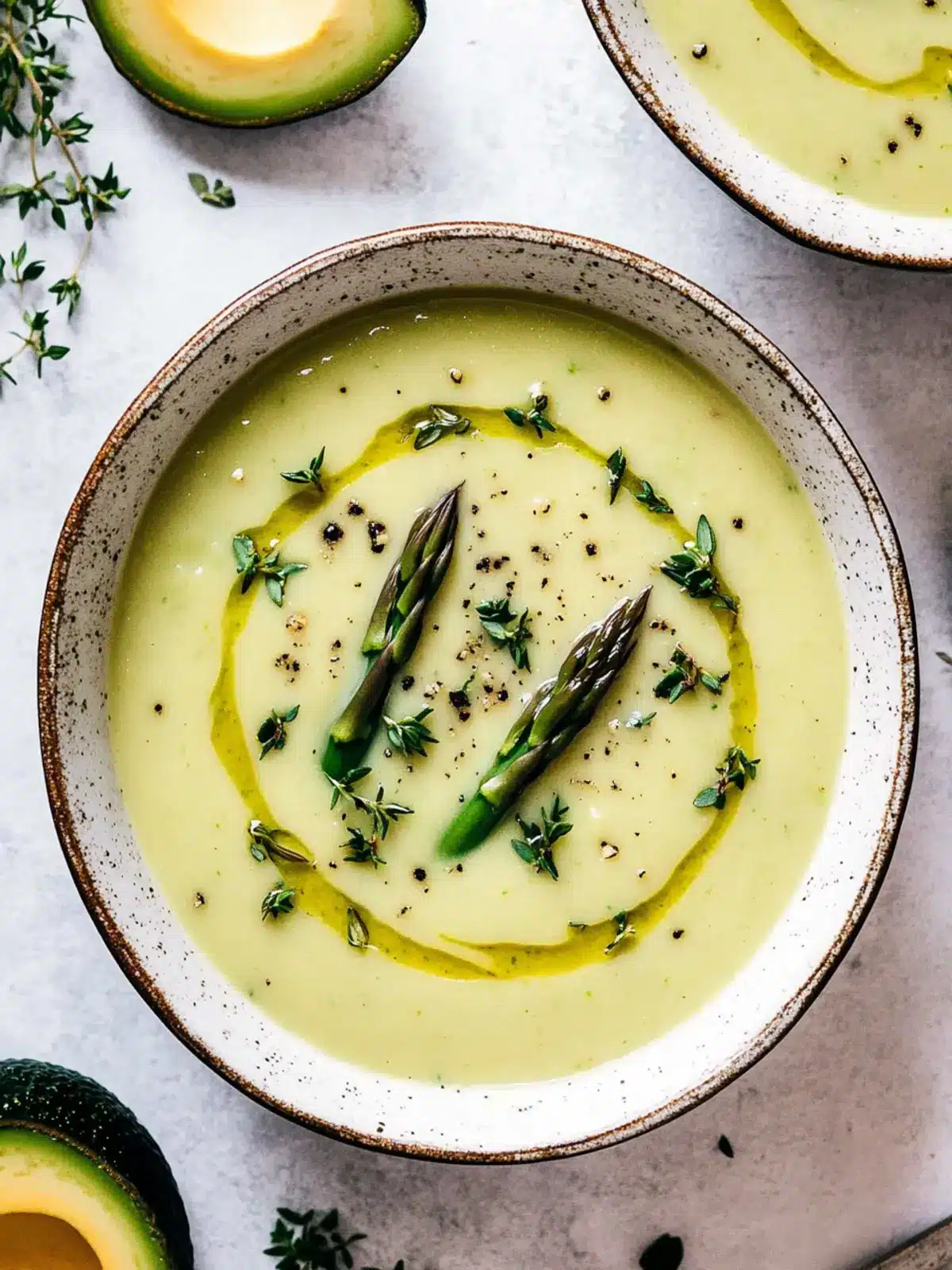 Creamy Asparagus Soup with Fresh Herbs and Avocado Bliss 4 Asparagus Soup with Fresh Herbs and Avocado
