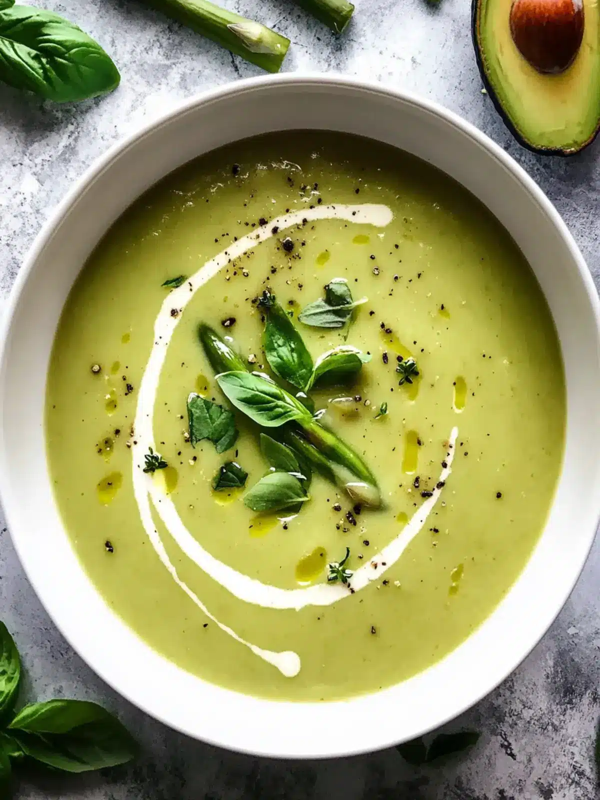 Creamy Asparagus Soup with Fresh Herbs and Avocado Bliss 5 Asparagus Soup with Fresh Herbs and Avocado