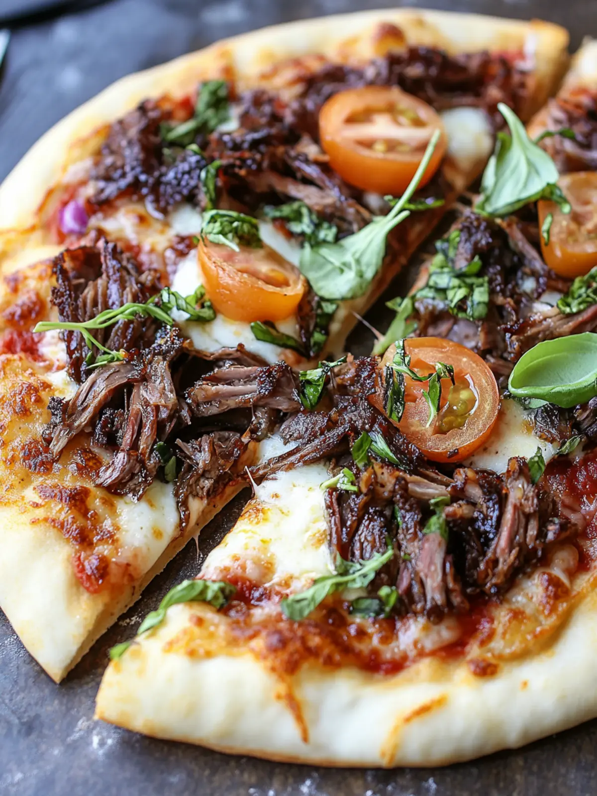 Savory Short Rib Pizza with Creamy Smoked Gouda Delight 2 Short Rib Pizza