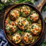 Delicious Tuscan Style Stuffed Mushrooms in Creamy Sauce 12 Tuscan Style Stuffed Mushrooms