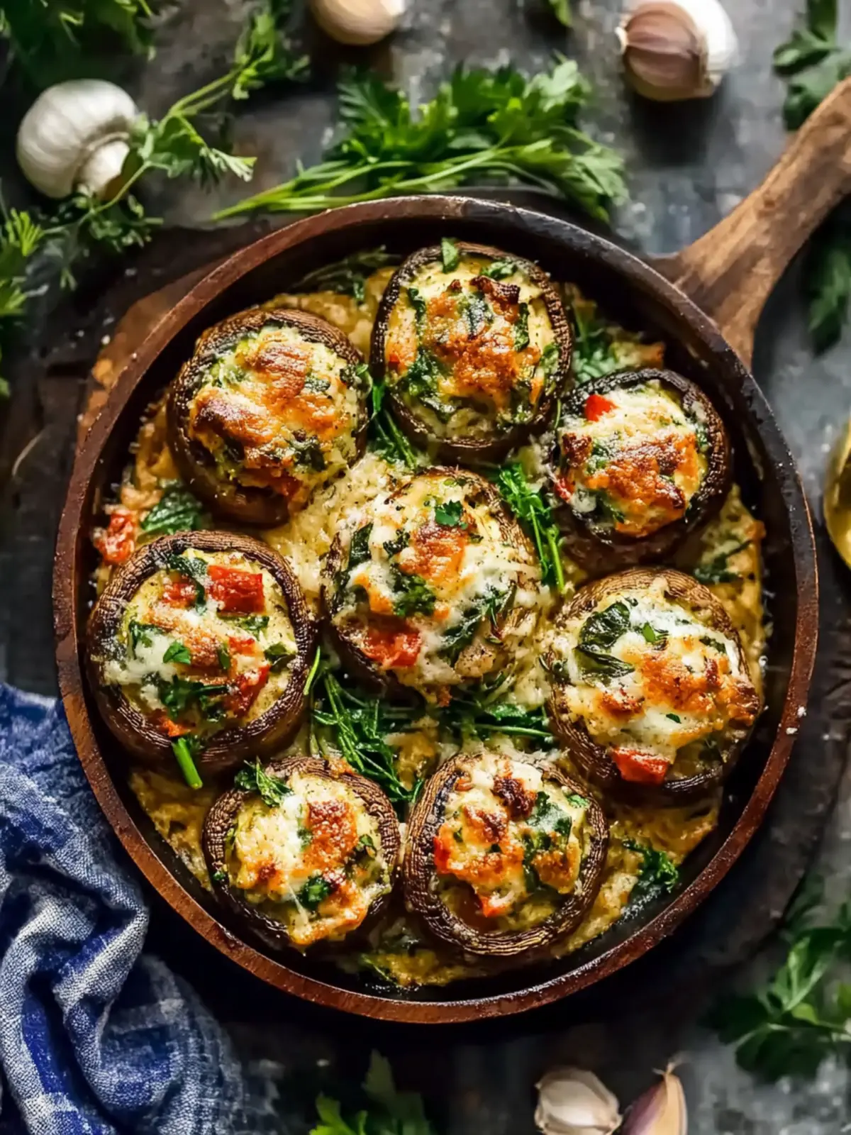 Delicious Tuscan Style Stuffed Mushrooms in Creamy Sauce 5 Tuscan Style Stuffed Mushrooms