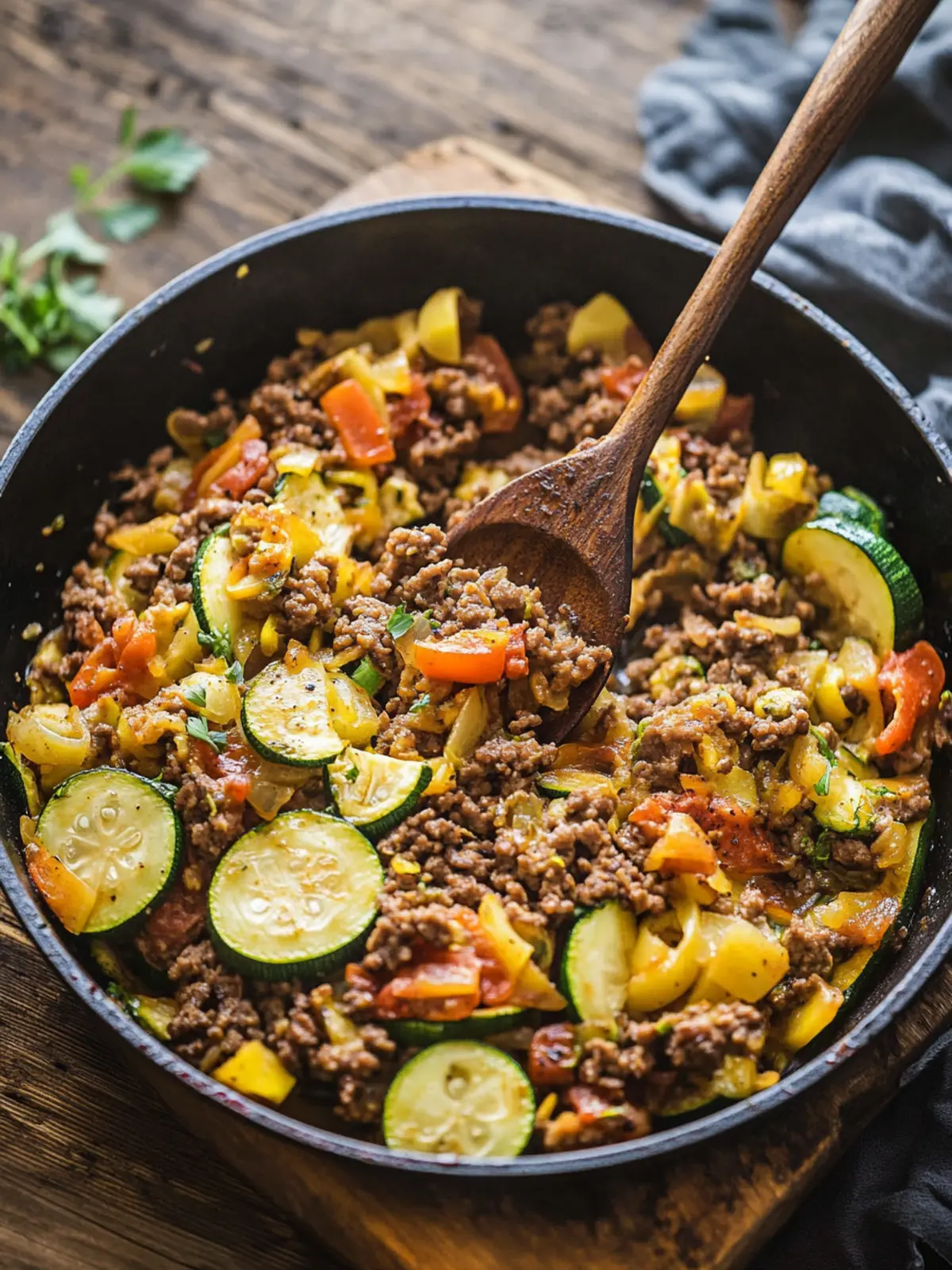 Savory Hamburger and Zucchini Skillet Ready in 30 Minutes 4 Hamburger and Zucchini Skillet