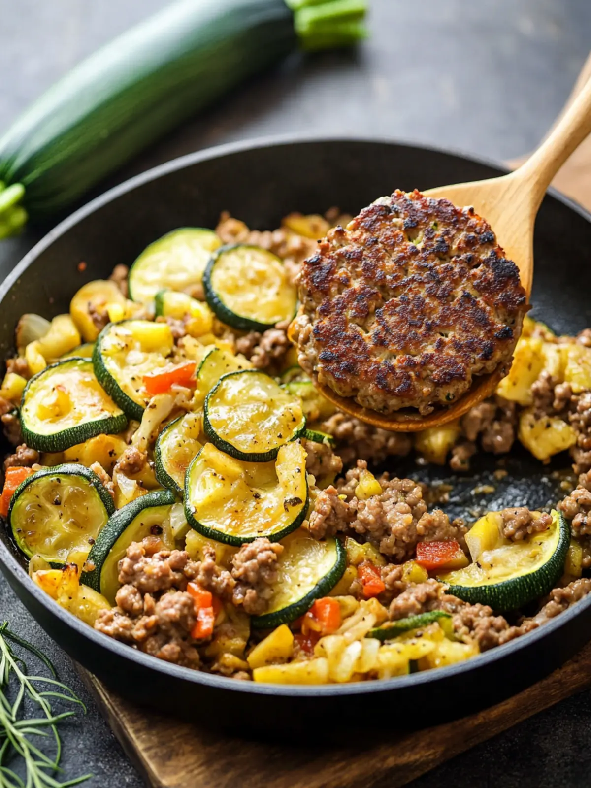Savory Hamburger and Zucchini Skillet Ready in 30 Minutes 2 Hamburger and Zucchini Skillet