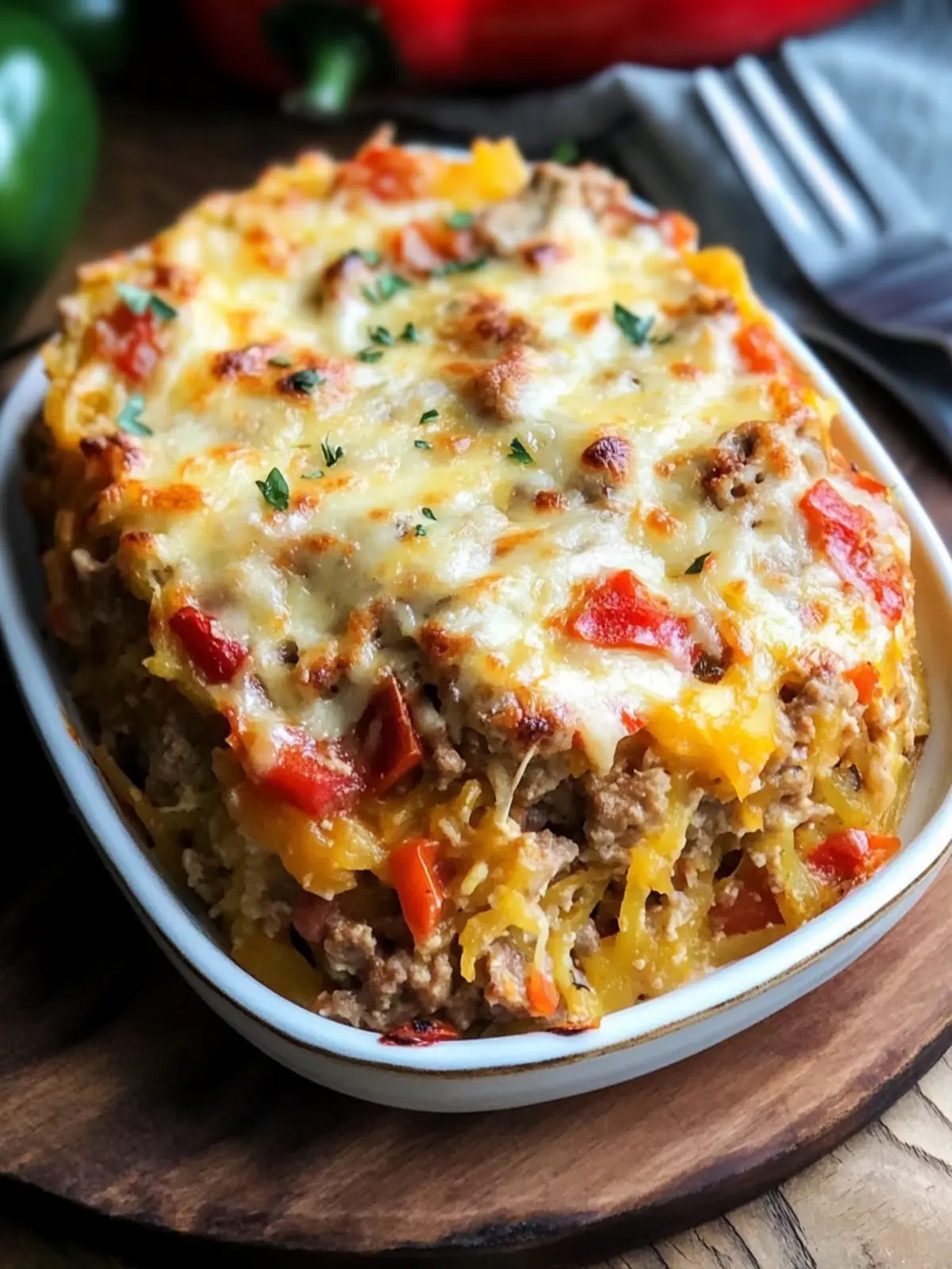 Savor This Easy Sausage and Peppers Spaghetti Squash Casserole 3 Sausage and Peppers Spaghetti Squash Casserole