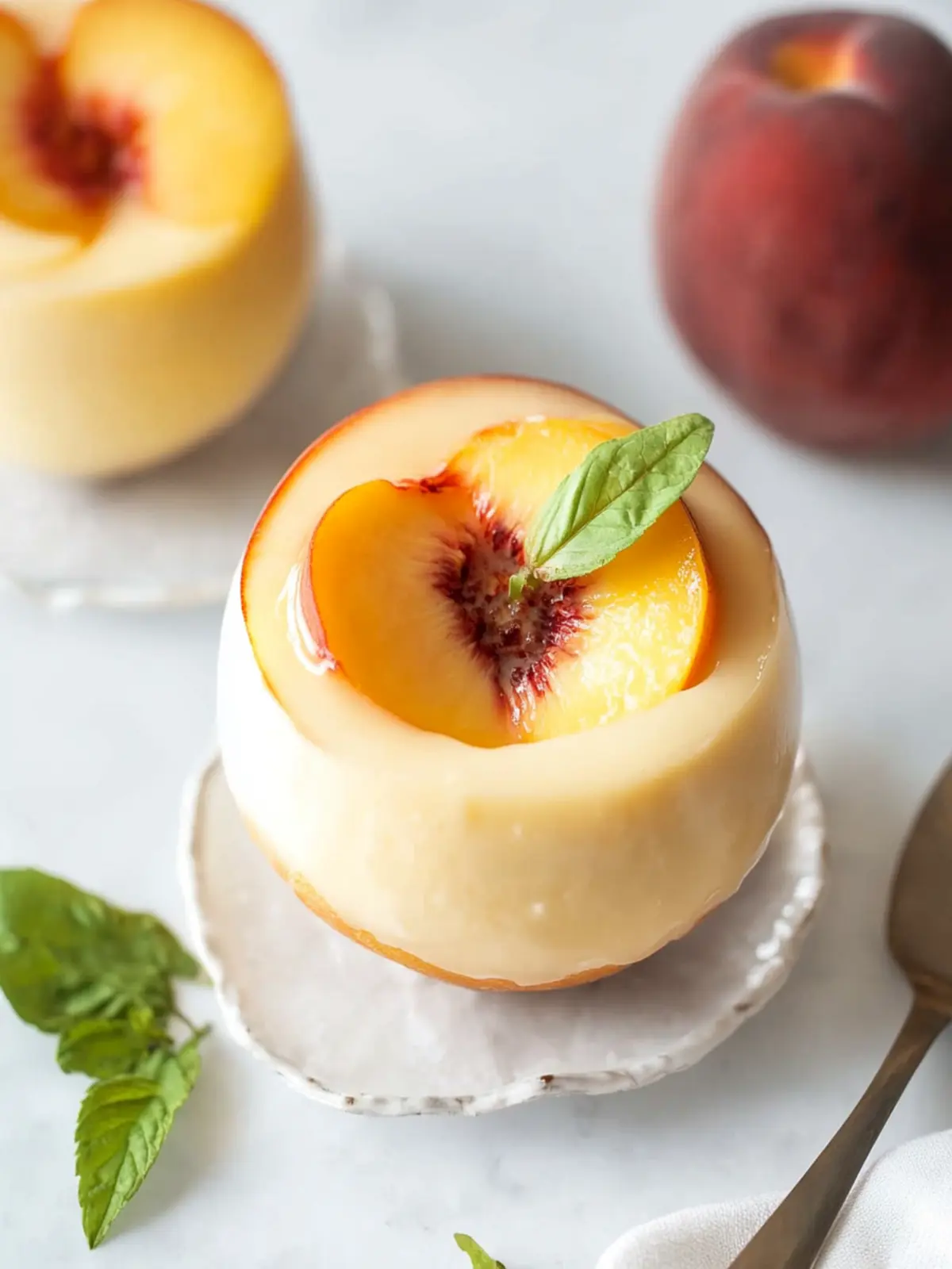 Peach Posset Delight in Juicy Peach Cups for Summer Bliss 4 Peach Posset