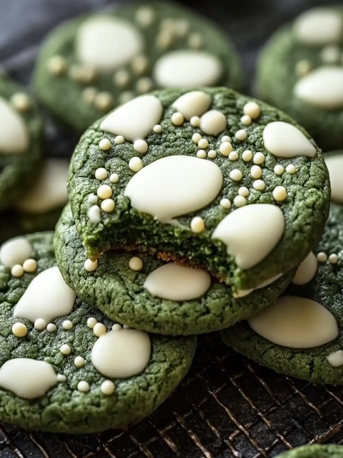 Deliciously Soft Green Velvet Cookies with White Chocolate Drizzle 4 Green Velvet Cookies