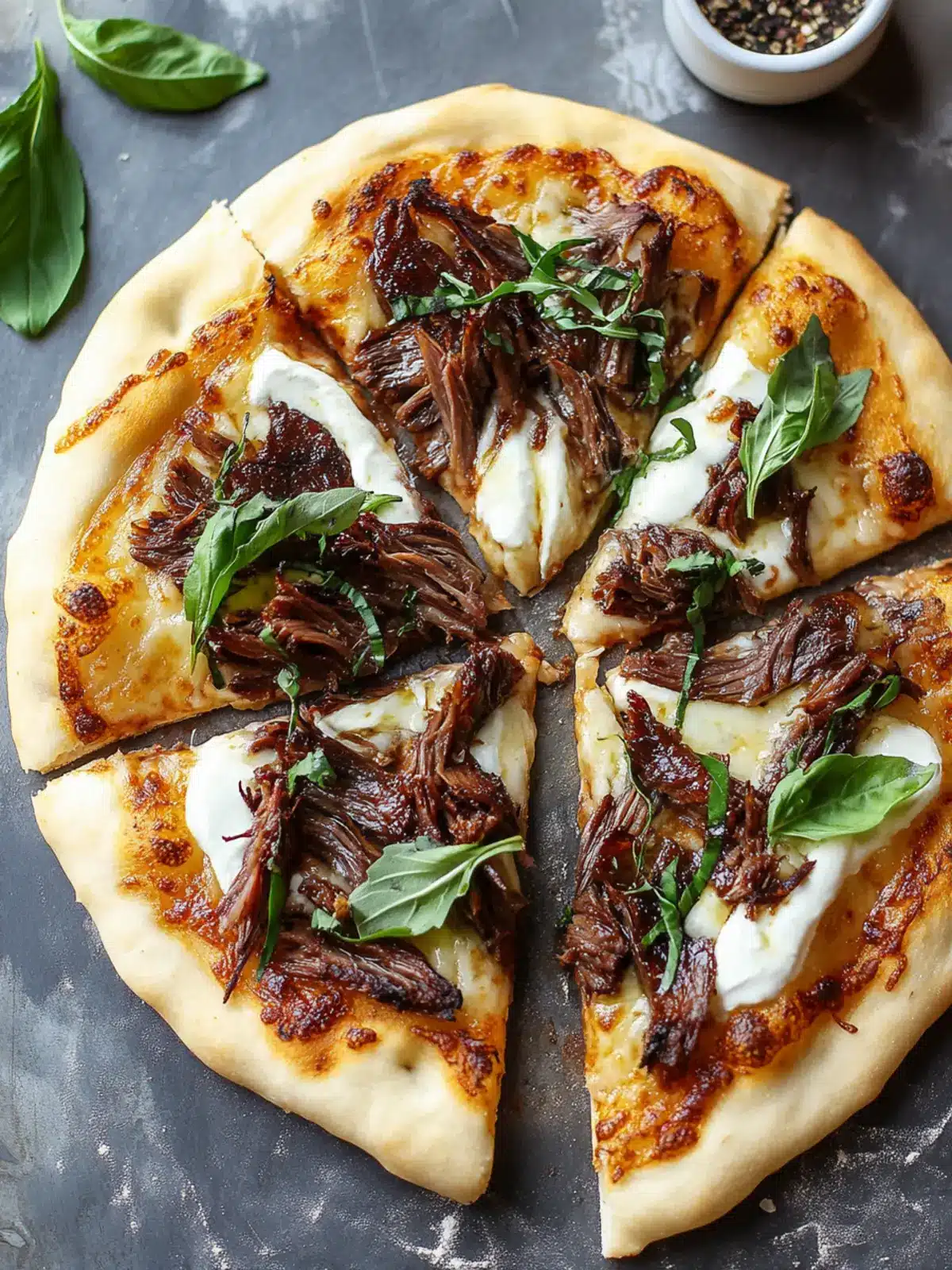 Savory Short Rib Pizza with Creamy Smoked Gouda Delight 4 Short Rib Pizza