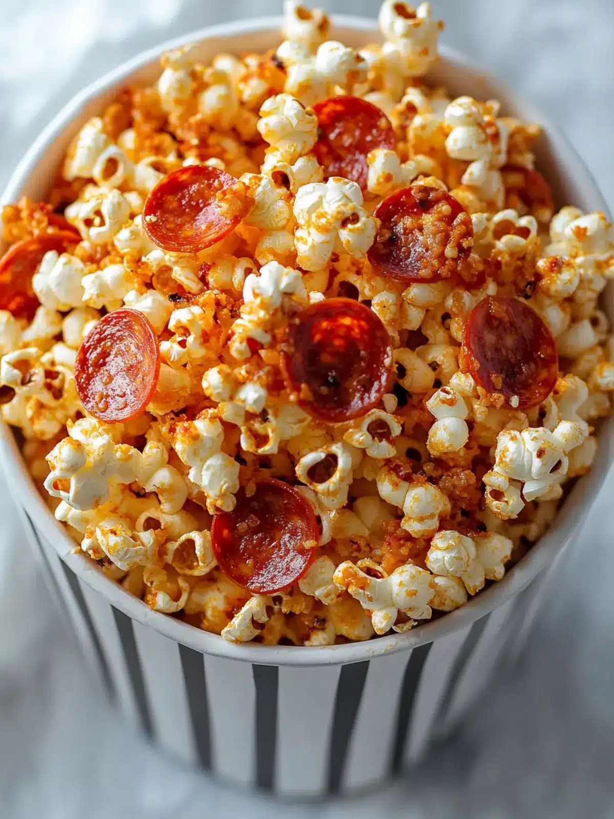 Irresistible Pepperoni Pizza Popcorn for Fun Movie Nights 2 Pepperoni Pizza Popcorn