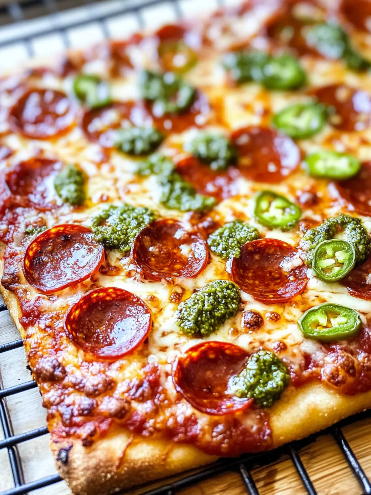 Pepperoni and Roasted Jalapeno Pesto Pan Pizza: Homemade Bliss 3 Pepperoni and Roasted Jalapeno Pesto Pan Pizza