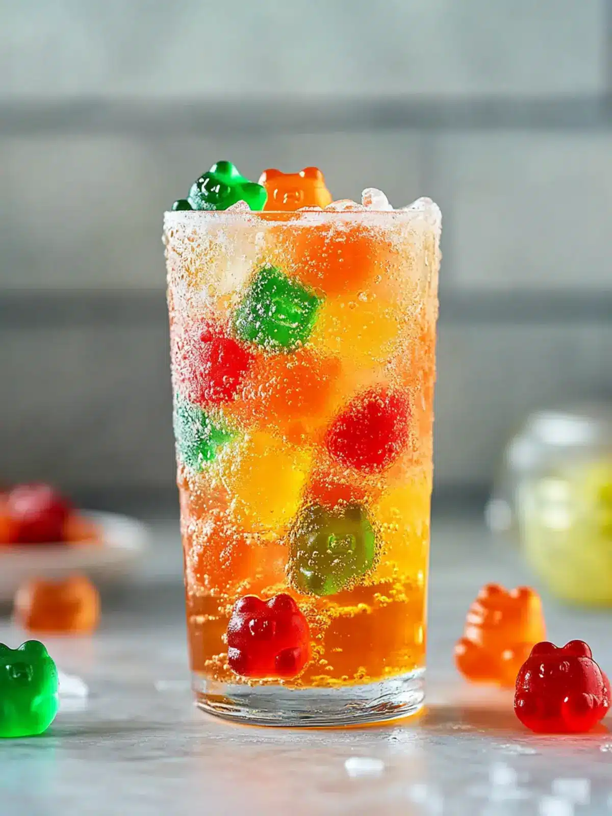 Delight in Gummy Bear Fizz: The Ultimate Kids' Mocktail 3 Gummy Bear Fizz