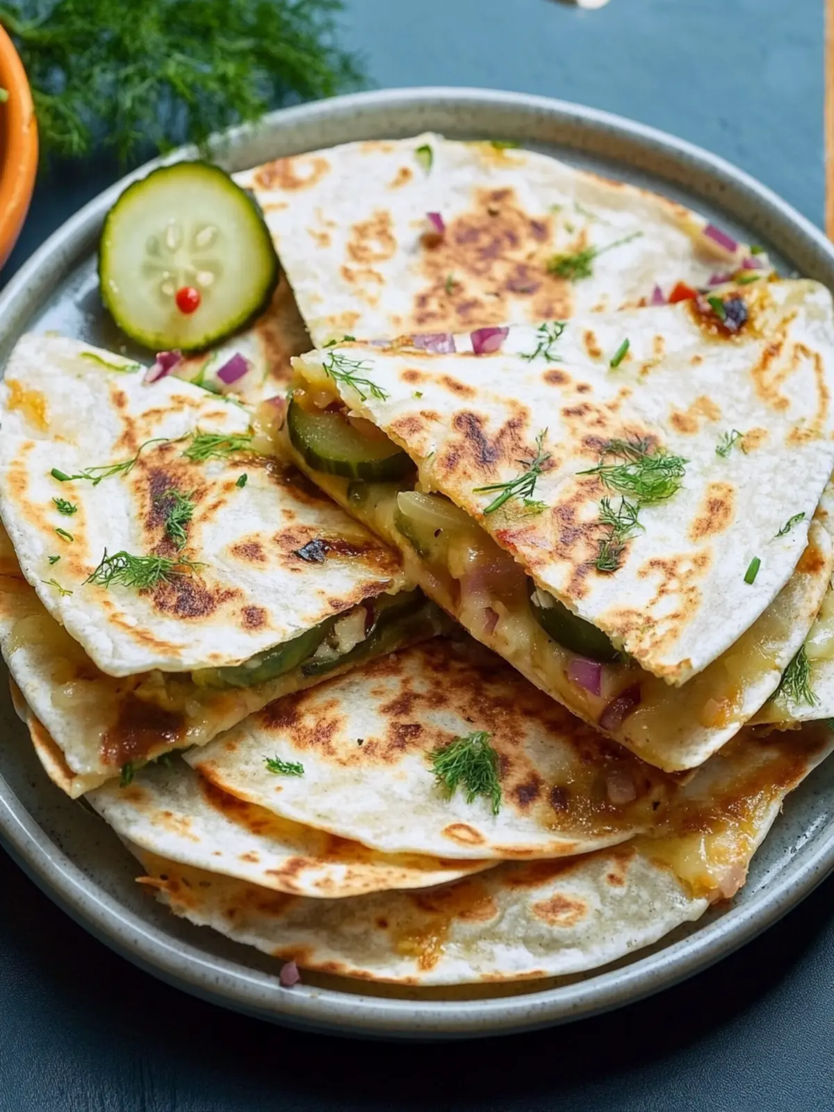 Cheesy Dill Pickle Quesadilla: A Quick Tangy Twist for Snacks 3 Cheesy Dill Pickle Quesadilla