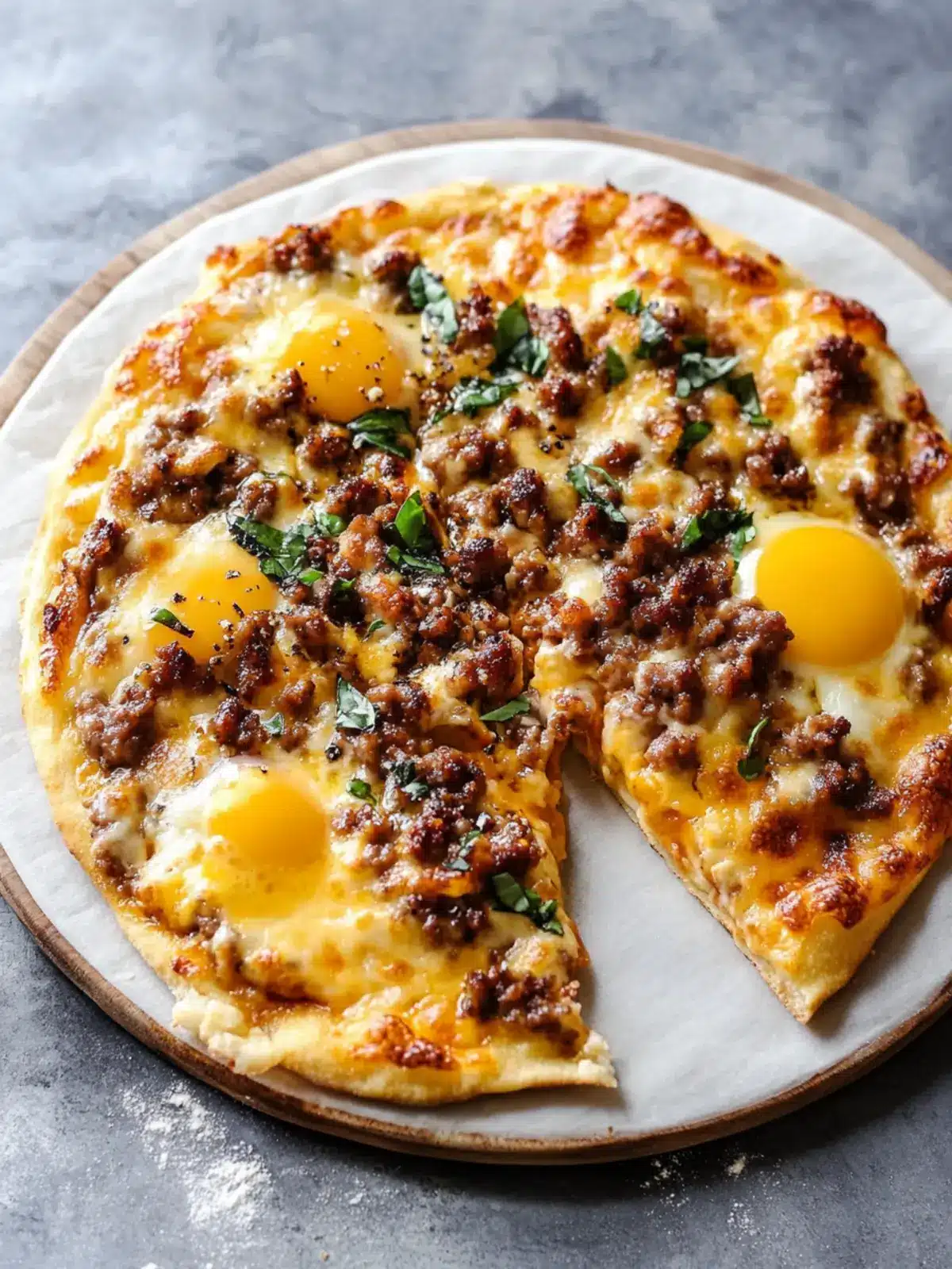 Satisfy Mornings with Protein-Packed Sausage & Egg Breakfast Pizza 2 Sausage & Egg Breakfast Pizza