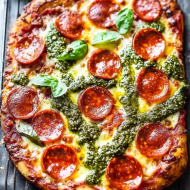 Pepperoni and Roasted Jalapeno Pesto Pan Pizza: Homemade Bliss 9 Pepperoni and Roasted Jalapeno Pesto Pan Pizza