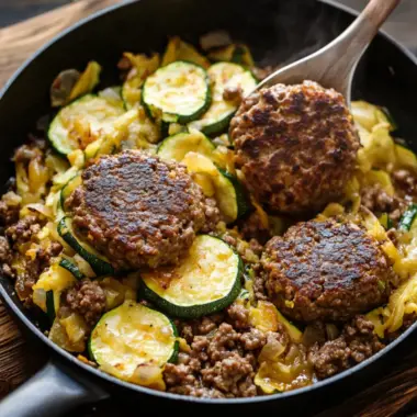 Savory Hamburger and Zucchini Skillet Ready in 30 Minutes 9 Hamburger and Zucchini Skillet