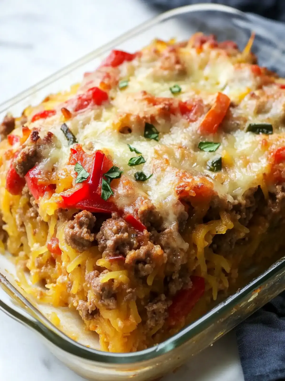 Savor This Easy Sausage and Peppers Spaghetti Squash Casserole 4 Sausage and Peppers Spaghetti Squash Casserole