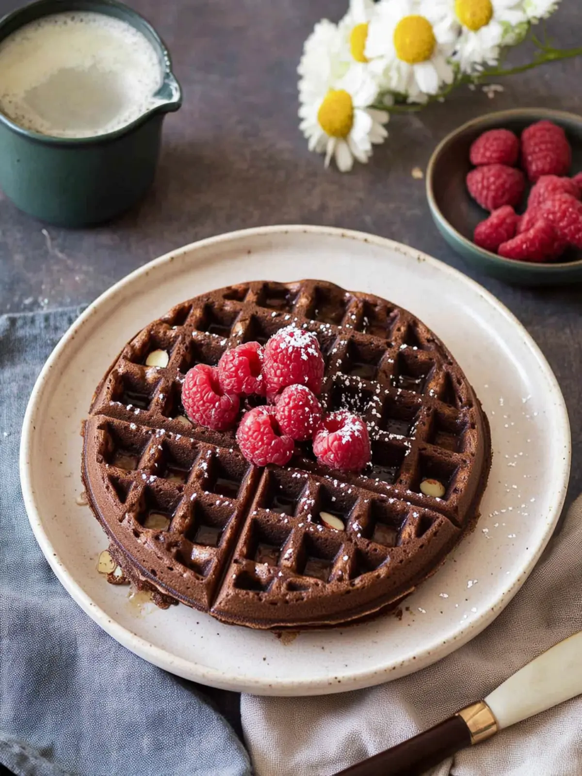 Delicious Chocolate Almond Oat Waffles for Guilt-Free Indulgence 4 Chocolate Almond Oat Waffles