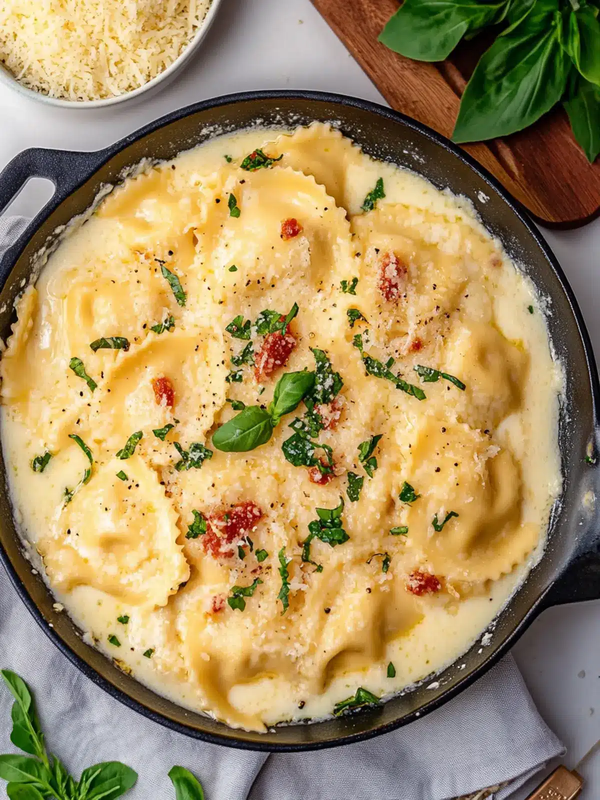 Creamy Alfredo Ravioli with Chicken and Bacon Delight 4 Alfredo Ravioli