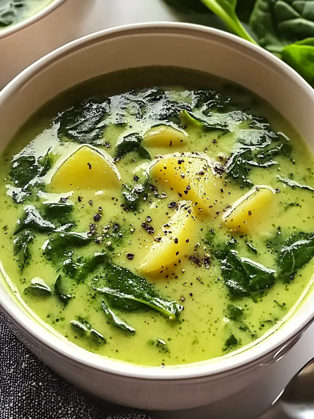 Deliciously Creamy Spinach and Potato Garden Soup Recipe 3 Creamy Spinach and Potato Garden Soup