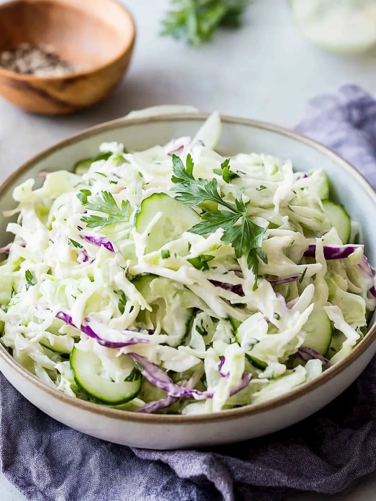 Crispy Creamy Cucumber and Cabbage Cole Slaw Recipe to Wow! 3 Creamy Cucumber and Cabbage Cole Slaw