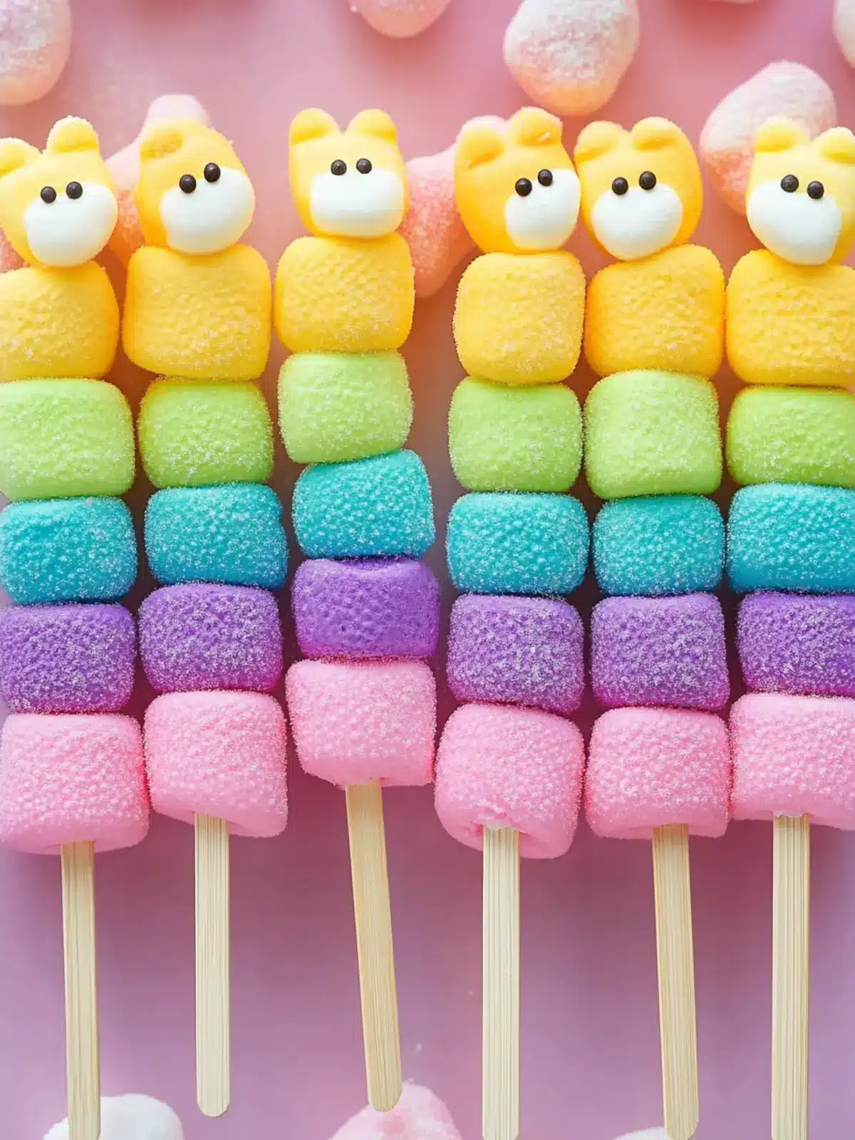 Delightful Peeps Rainbow Skewers for Your Colorful Treats! 3 Peeps Rainbow Skewers