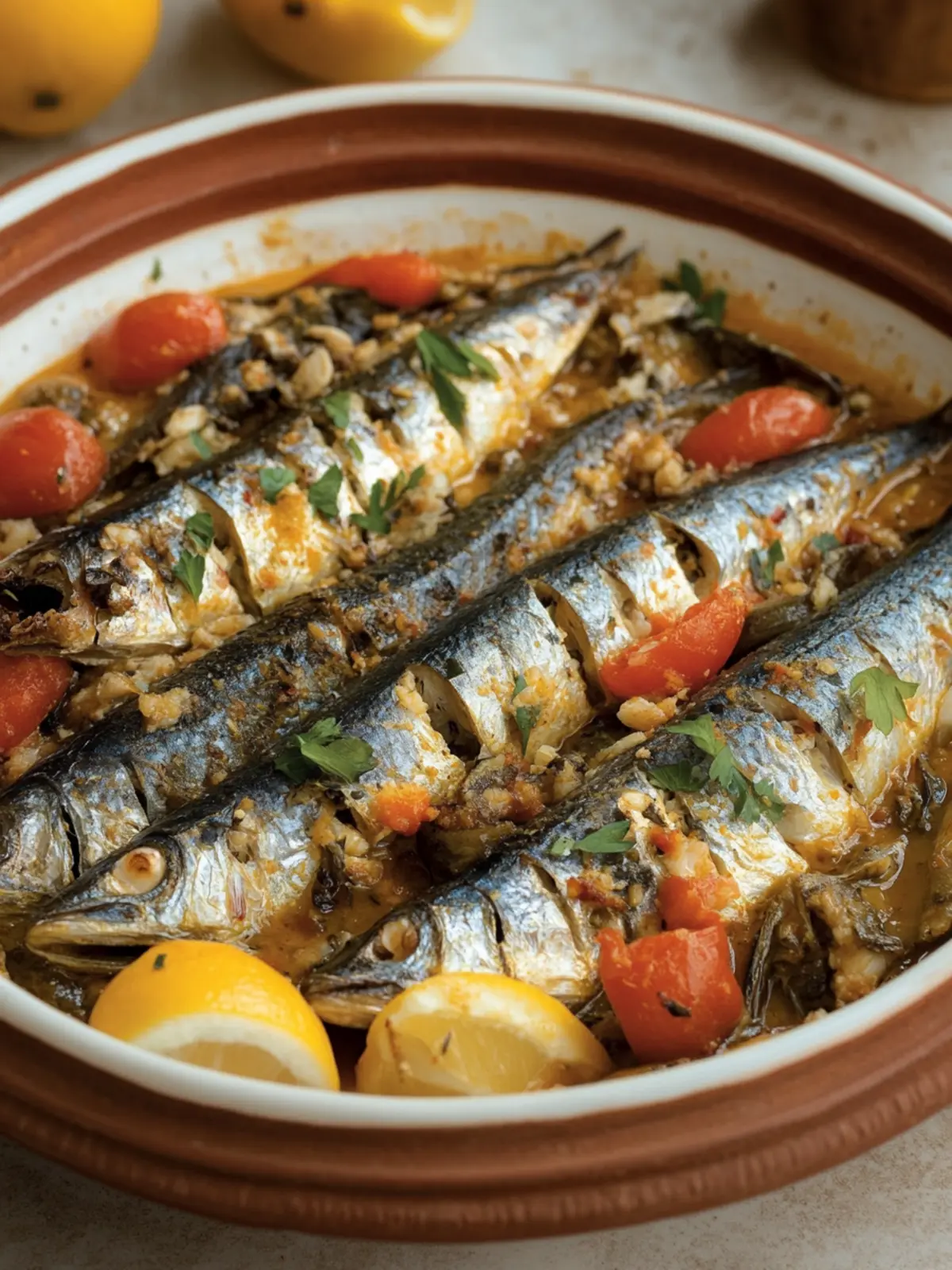 Savor Vibrant Moroccan Sardines M’chermel with Chermoula Magic 3 Moroccan Sardines M’chermel