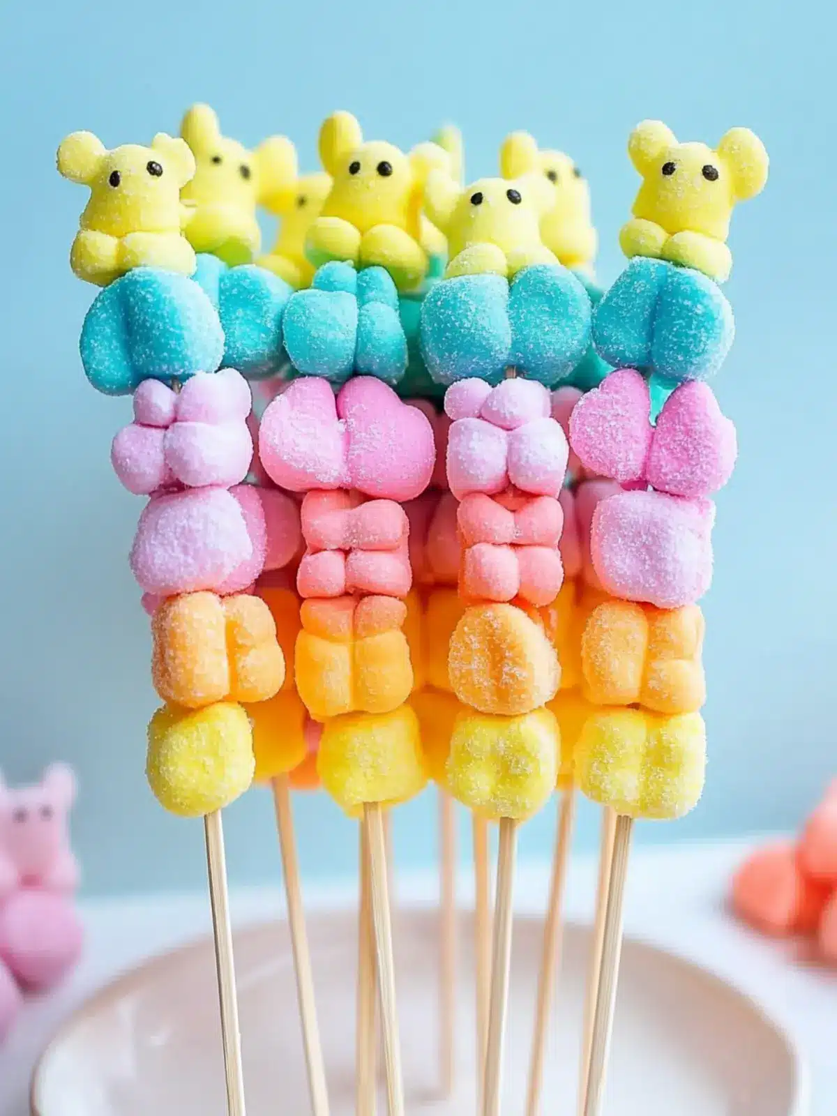 Delightful Peeps Rainbow Skewers for Your Colorful Treats! 2 Peeps Rainbow Skewers