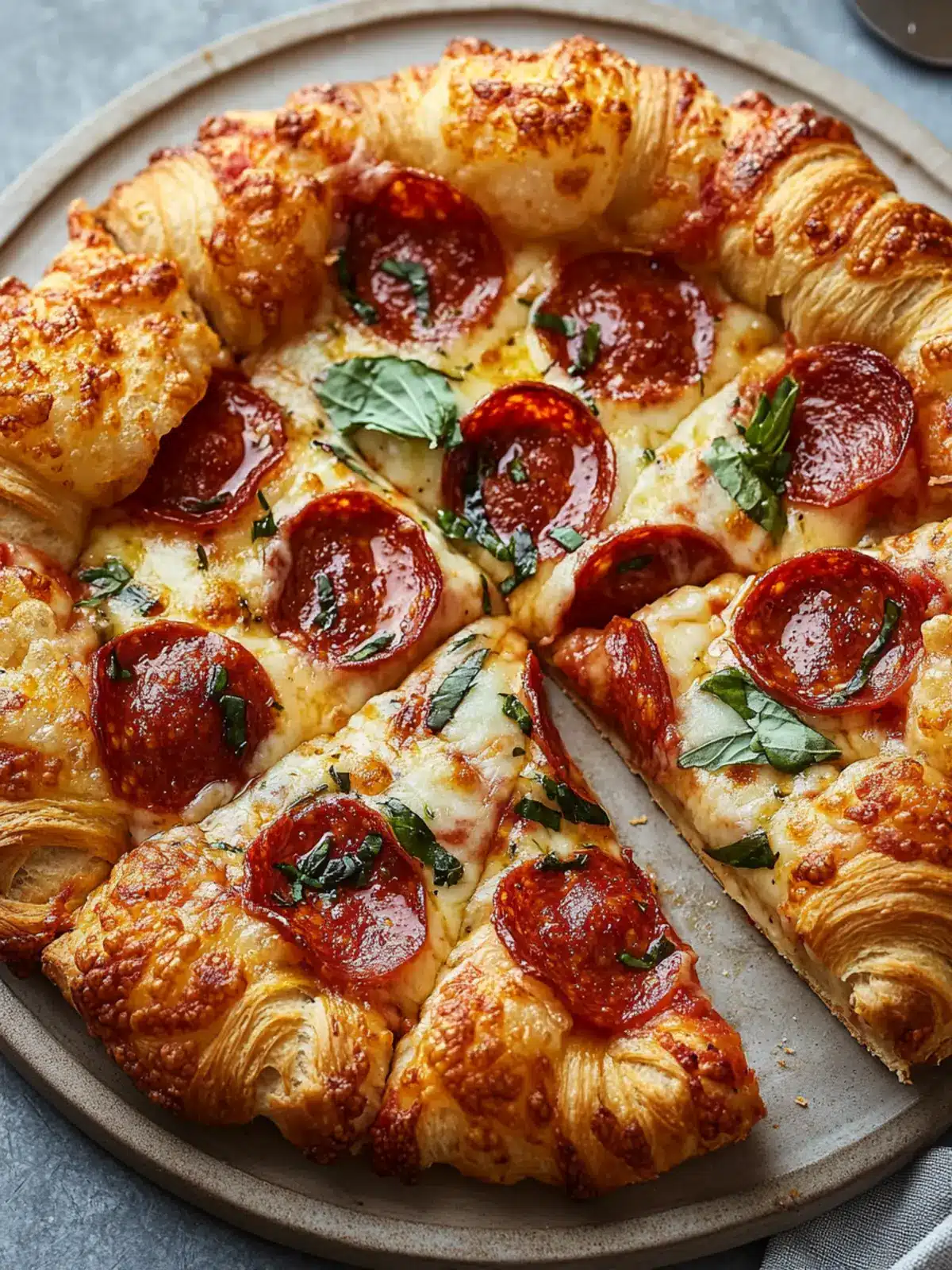 Irresistible Croissant Crusted Pepperoni Pizza for Easy Family Nights 5 Croissant Crusted Pepperoni Pizza
