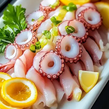 Savory Octopus Sashimi with Zesty Citrus Dipping Sauce 9 Octopus Sashimi