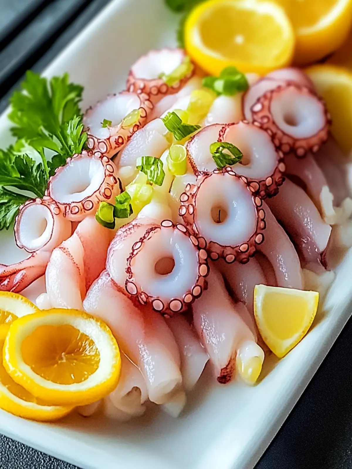Savory Octopus Sashimi with Zesty Citrus Dipping Sauce 5 Octopus Sashimi