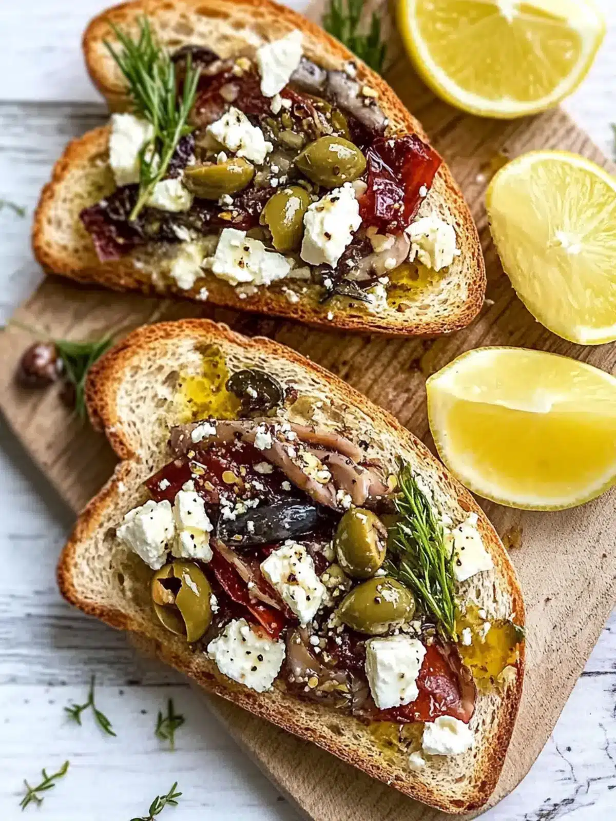 Feta Olive Sardine Toasts for a Flavorful Mediterranean Boost 4 Feta Olive Sardine Toasts