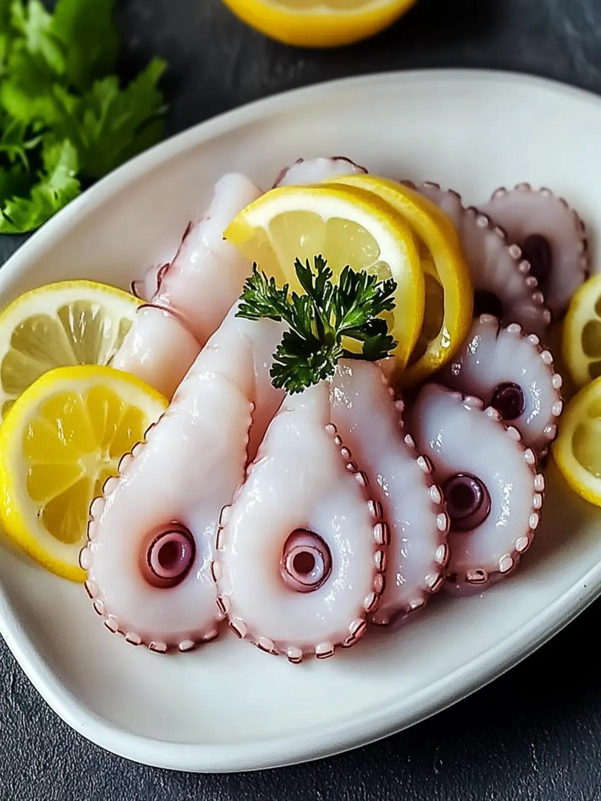 Savory Octopus Sashimi with Zesty Citrus Dipping Sauce 4 Octopus Sashimi