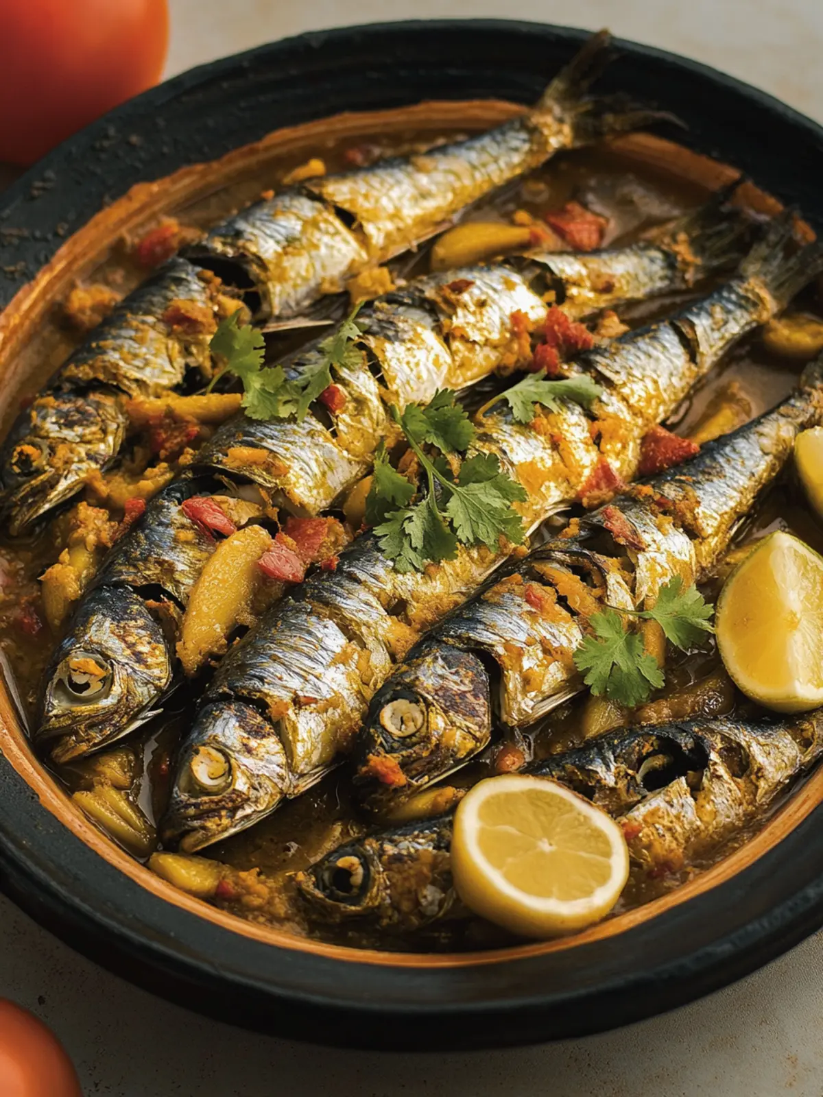 Savor Vibrant Moroccan Sardines M’chermel with Chermoula Magic 5 Moroccan Sardines M’chermel