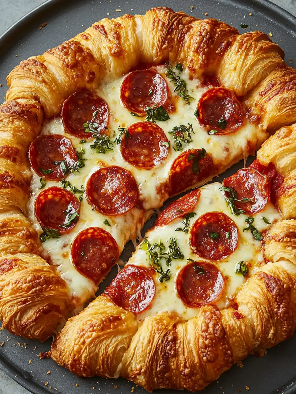 Irresistible Croissant Crusted Pepperoni Pizza for Easy Family Nights 2 Croissant Crusted Pepperoni Pizza