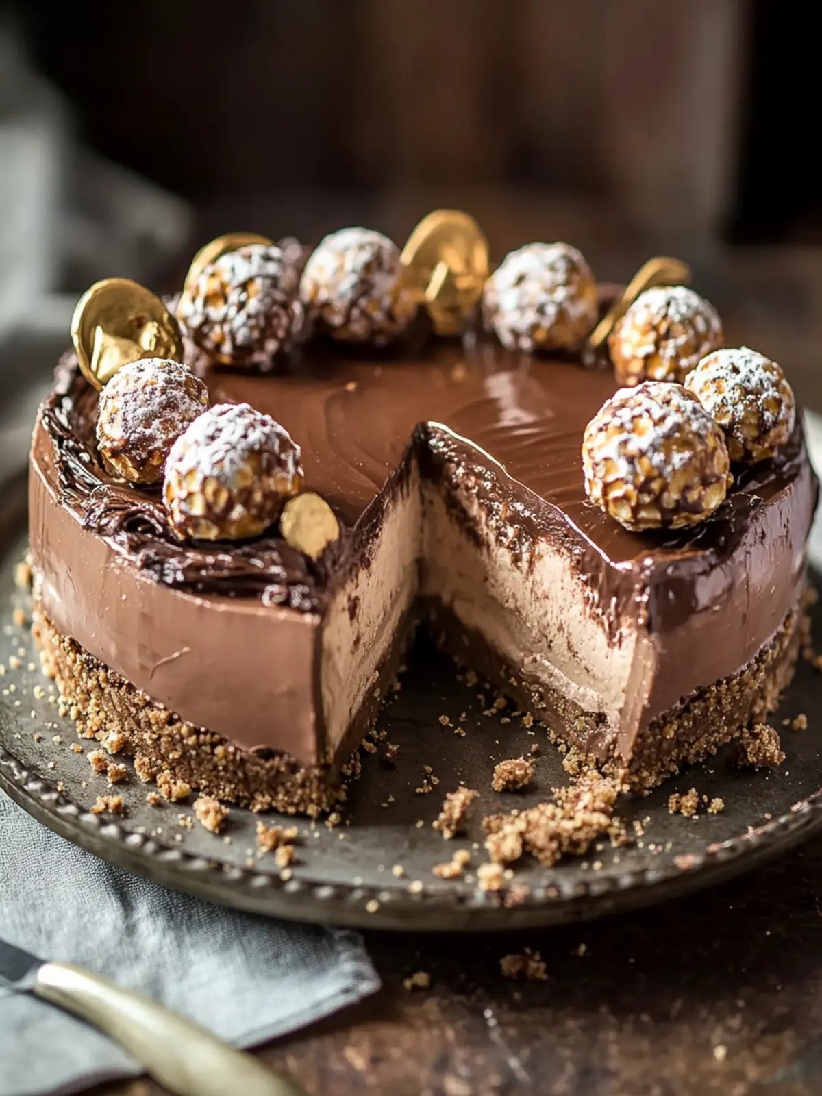 Indulge in Ferrero Rocher Nutella Cheesecake Bliss 3 Ferrero Rocher Nutella Cheesecake