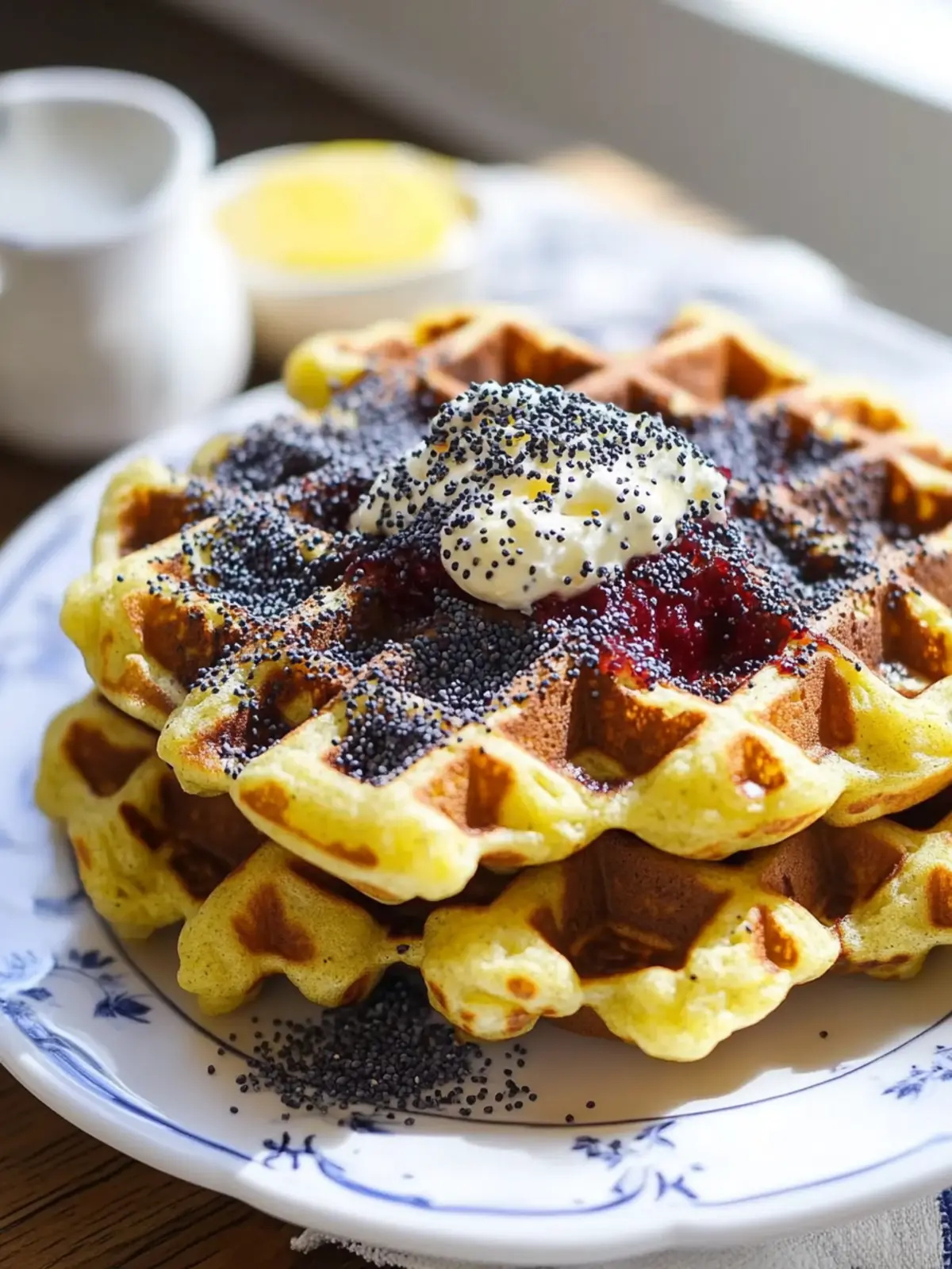 Lemon Poppy Seed Waffles with Blueberry Bliss Syrup Recipe 5 Lemon Poppy Seed Waffles