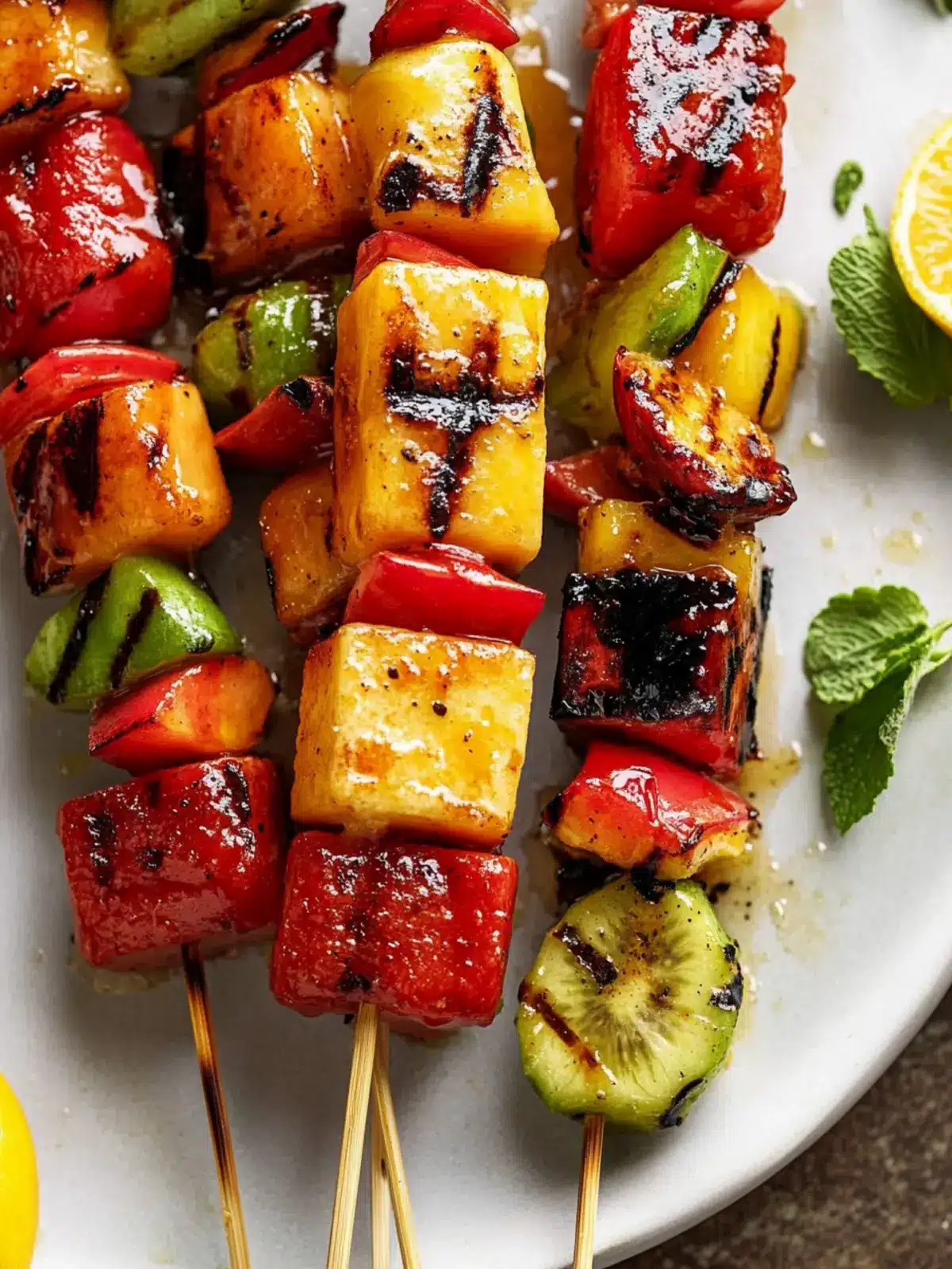 Delicious Grilled Fruit Kabobs with Sweet & Spicy Glaze 4 Grilled Fruit Kabobs with Sweet & Spicy Glaze