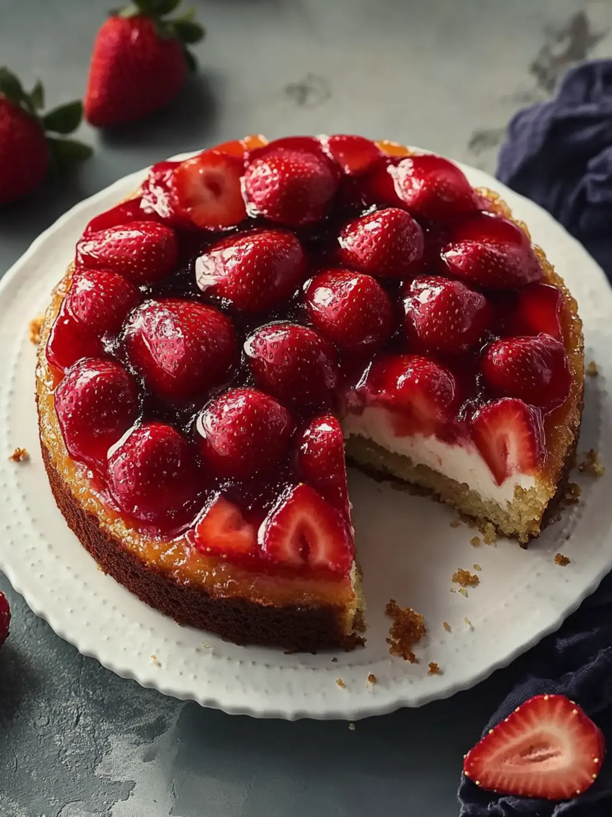 Delightful Strawberry Upside Down Cake for a Cozy Gathering 3 Strawberry Upside Down Cake
