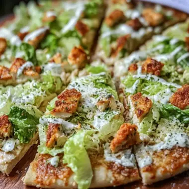 Chicken Crust Caesar Salad Pizza: A Healthy Twist You’ll Love 9 Chicken Crust Caesar Salad Pizza