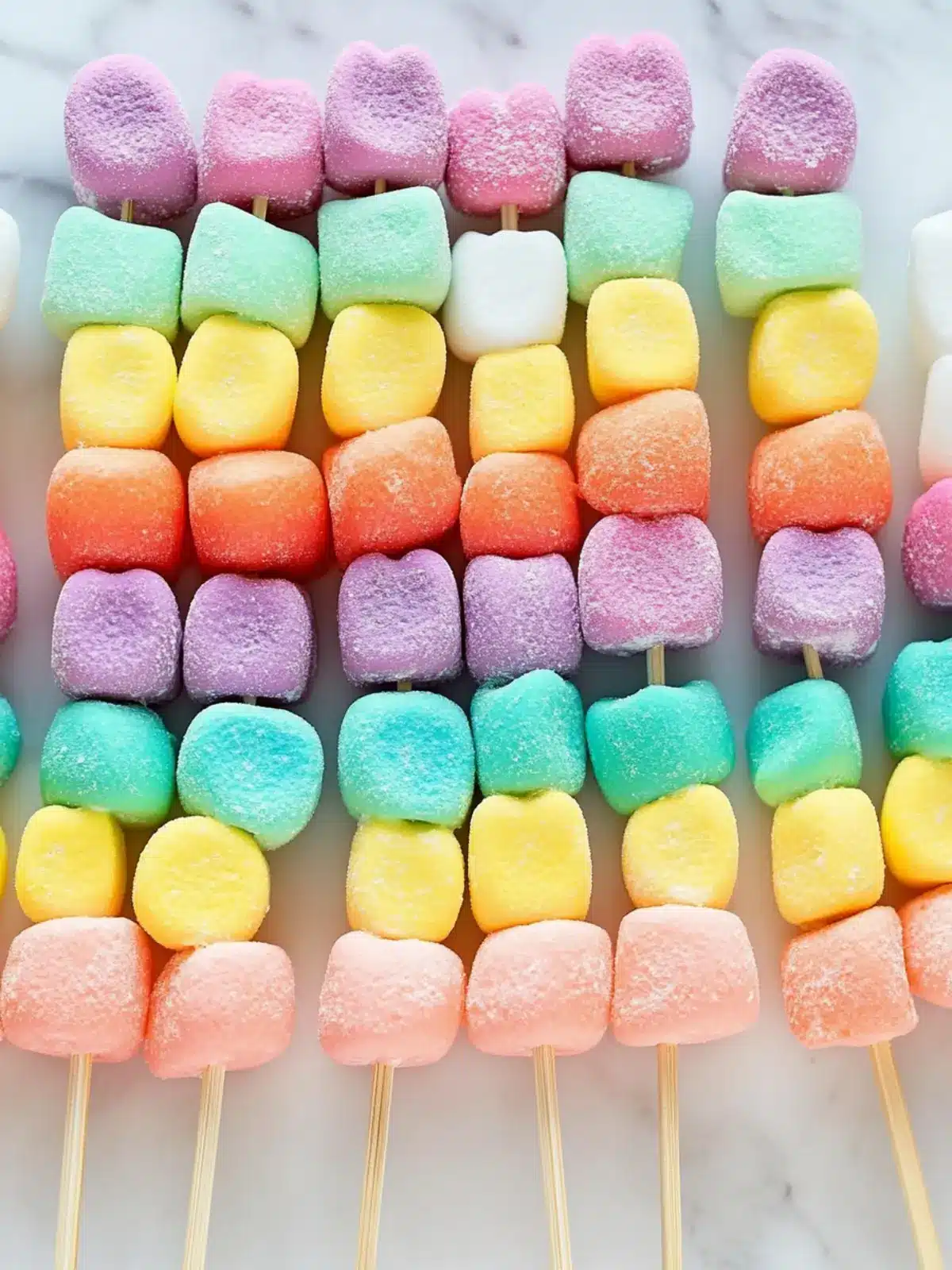 Delightful Peeps Rainbow Skewers for Your Colorful Treats! 4 Peeps Rainbow Skewers
