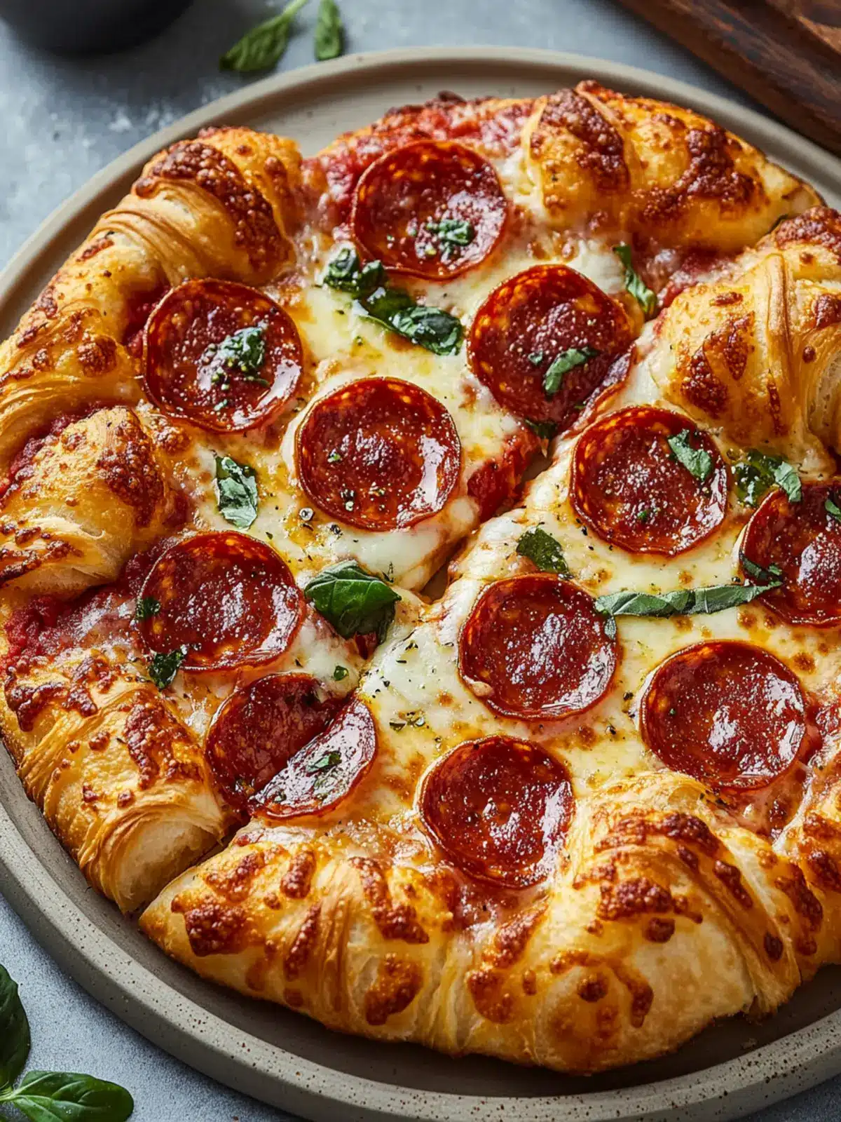 Irresistible Croissant Crusted Pepperoni Pizza for Easy Family Nights 3 Croissant Crusted Pepperoni Pizza