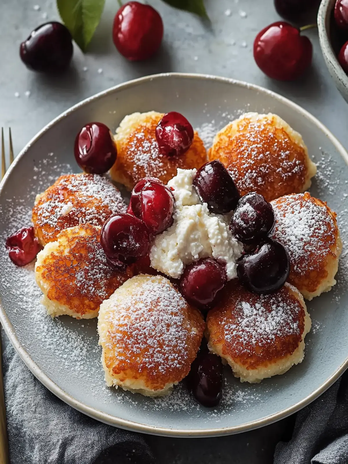 Delicious Cherry Ricotta Pancake Fritters to Brighten Mornings 2 Cherry Ricotta Pancake Fritters