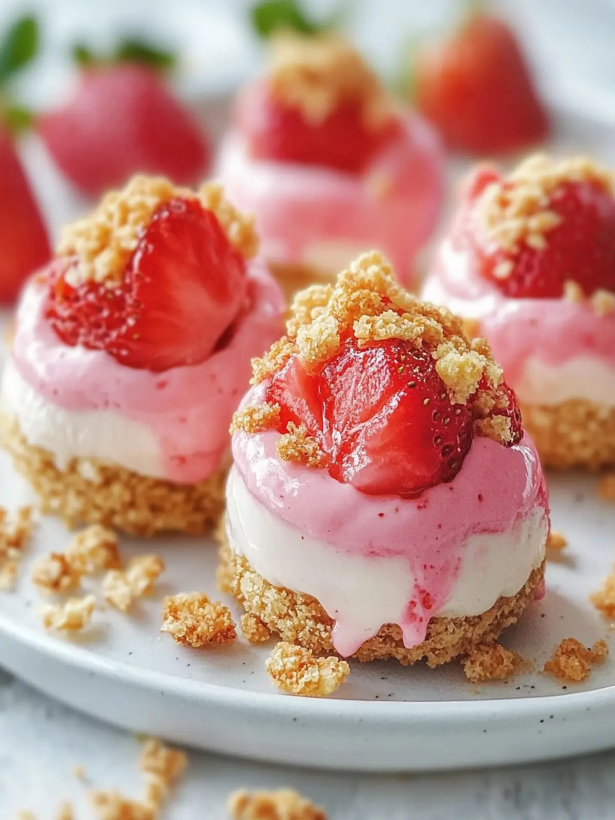 Irresistible Strawberry Cheesecake Crunch Bites in 30 Minutes 5 Strawberry Cheesecake Crunch Bites