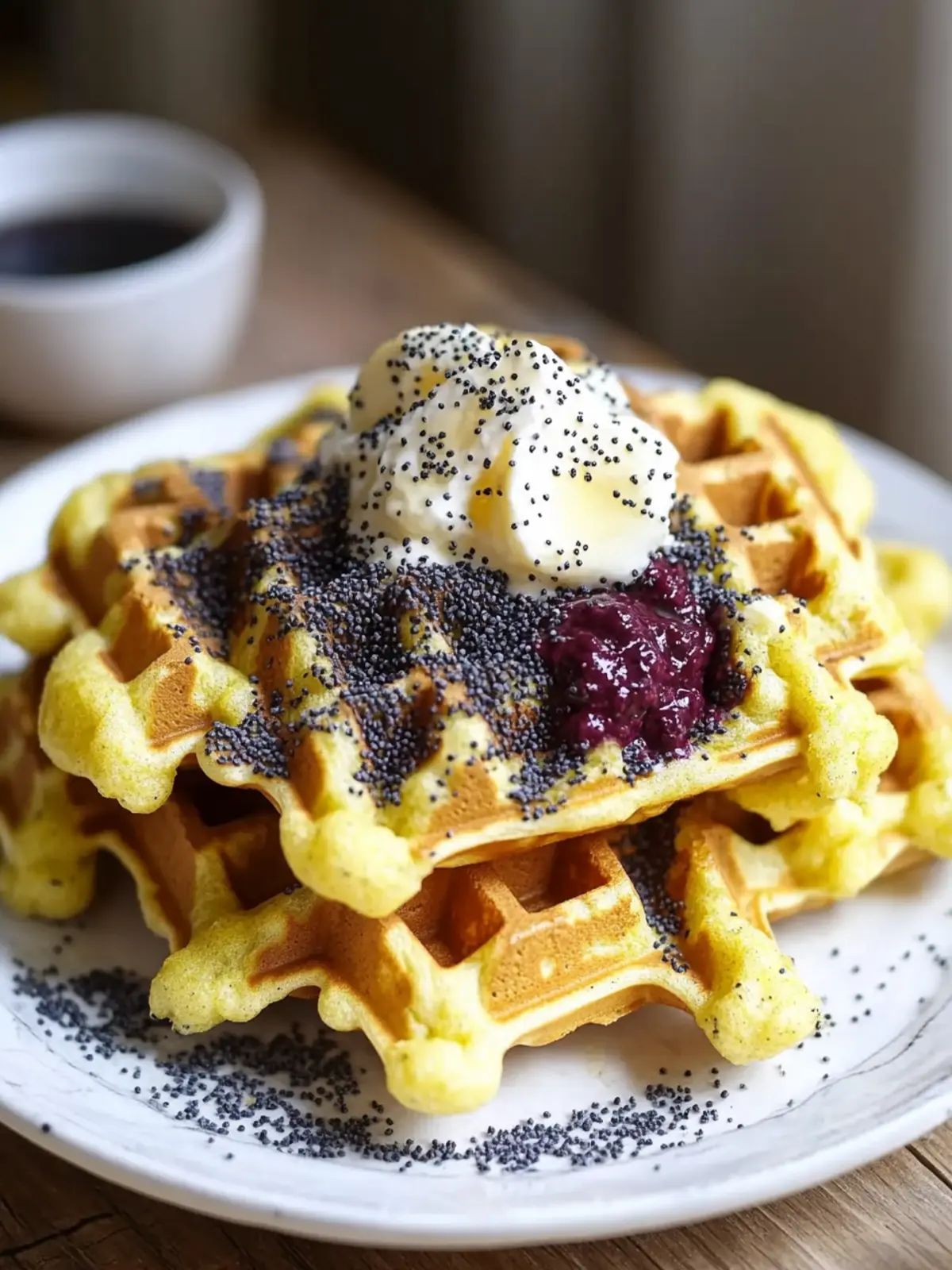 Lemon Poppy Seed Waffles with Blueberry Bliss Syrup Recipe 4 Lemon Poppy Seed Waffles