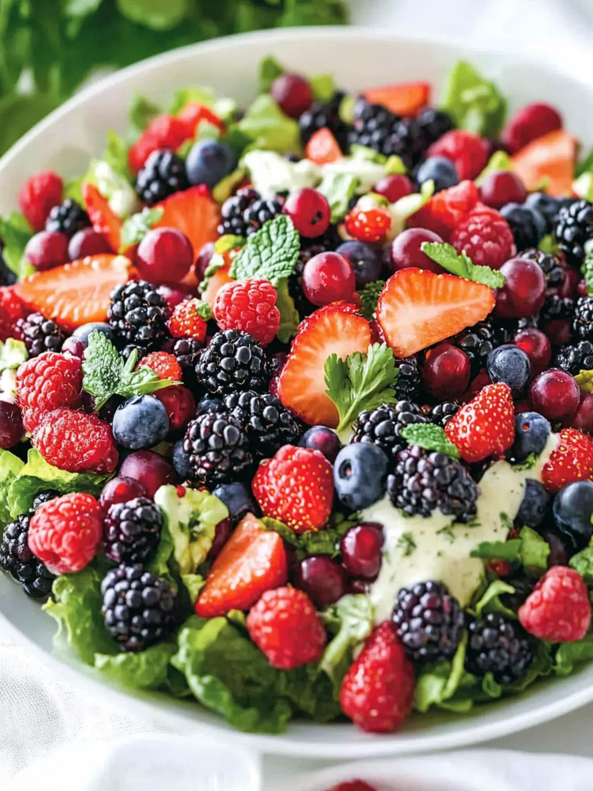 Delicious Berry Salad with Creamy Lemon Herb Dressing Bliss 2 Berry Salad with Creamy Lemon Herb Dressing