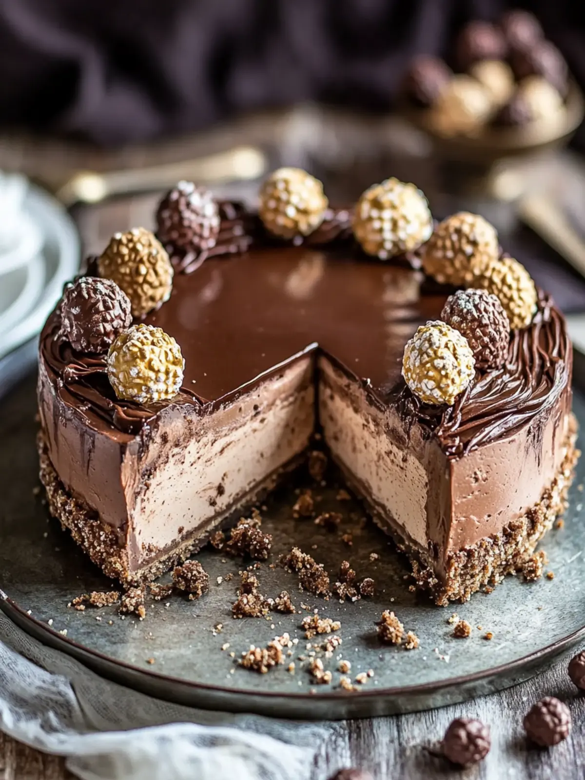 Indulge in Ferrero Rocher Nutella Cheesecake Bliss 4 Ferrero Rocher Nutella Cheesecake
